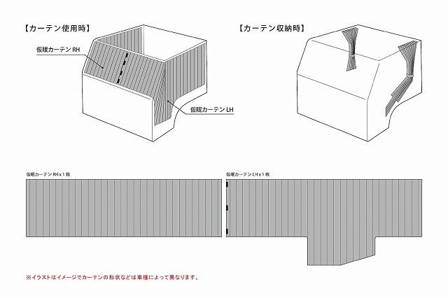 雅(ミヤビ) グランドプロフィア レンジャープロ 仮眠カーテン(2400×850mm) ブラック - 1